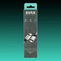 AVAX CB901 THUNDER 3.2 USB-C kábel 100W/10Gbps 1m, viharszürke