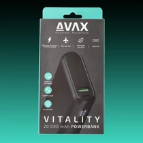 AVAX PB202B VITALITY PD/USB-C 65W+QC 18W 20.000mAh powerbank, fekete