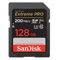 SANDISK SDXC EXTREME PRO 128GB 200/90MB/S UHS-I U3 V30 (121596) MEMÓRIAKÁRTYA