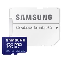 SAMSUNG MICRO SDXC PRO PLUS 128GB 180MB/130MB/S UHS-I V30 A2 MEMÓRIAKÁRTYA + ADAPTER