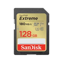 SANDISK SDXC EXTREME KÁRTYA 128GB, 180/90 MB/s , UHS-I, Class 10, U3, V30 (121580) Memóriakártya