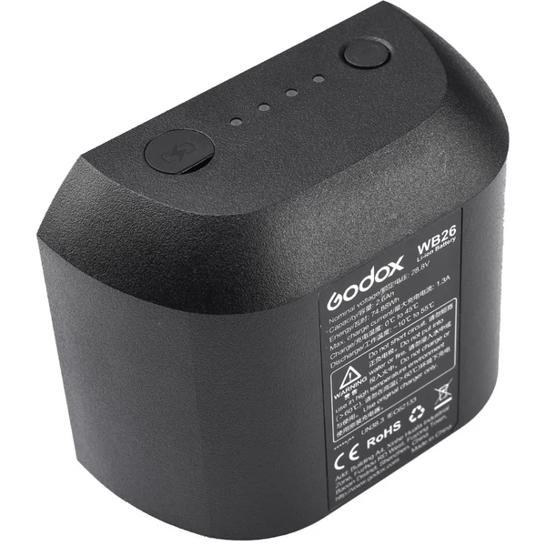 Godox WB26 újratölthető lítium-ion akkumulátor AD600Pro vakuhoz