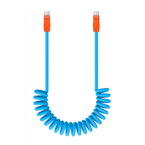 Newell - USB-C – USB-C 100 W-os spirál kábel 2 M (kék)