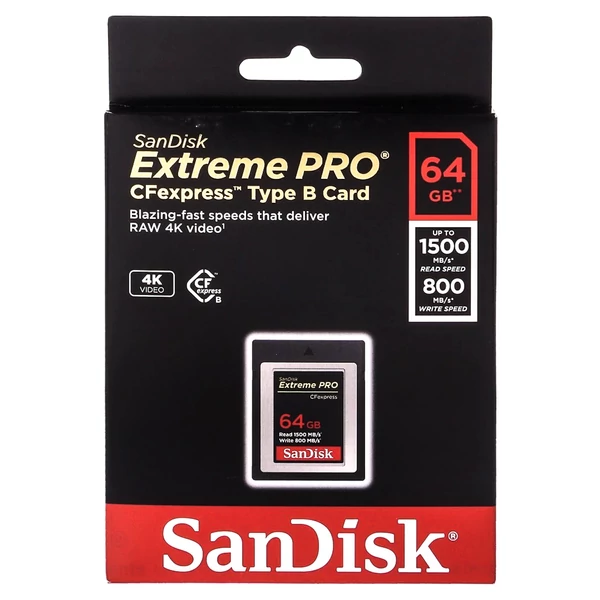 SANDISK CFEXPRESS 64GB EXTREME PRO 1500/800MB/S TYPE B (186484) MEMÓRIAKÁRTYA