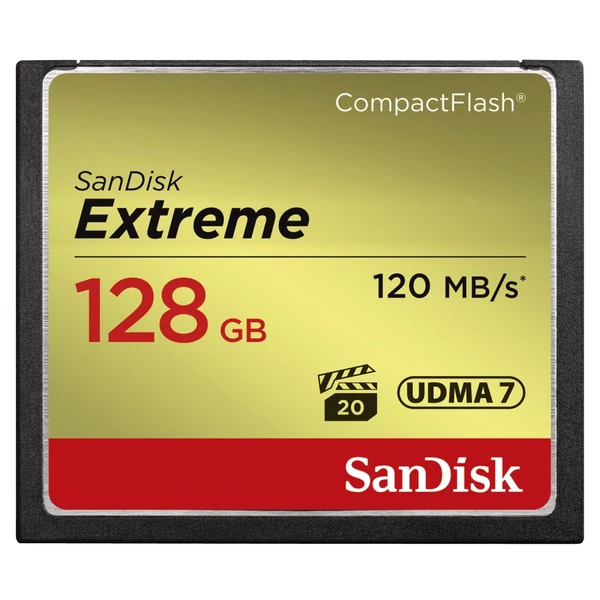 SanDisk CF EXTREME 128GB 120MB/s olv. 85MB/s írás